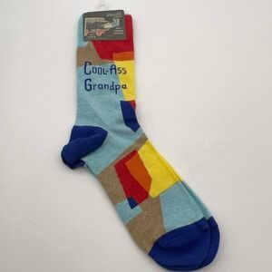 Blue Q Cool‎ Ass Grandpa Men's Crew Socks Soft Combed Cotton Size 7-12 NEW